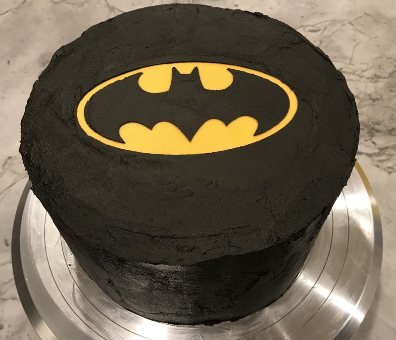 Figure 4: An example cake made with a stencil Bat Cake