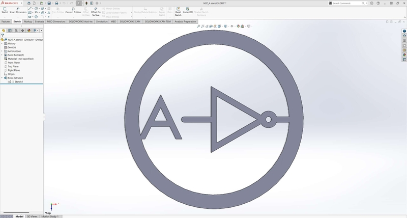 Figure 1: CAD drawing of the stencil used for the NOT A Cake. Cake stencil CAD drawing
